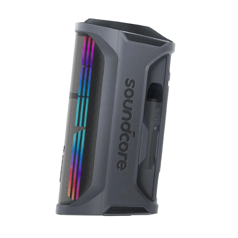 Parlante Bluetooth Portátil Soundcore Rave 3S para Fiestas Luces LED Karaoke IA 2 Mics Sonido 200W