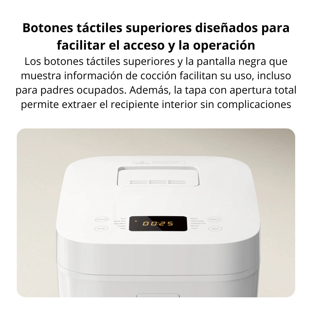 Arrocera Xiaomi Multifunctional Rice Cooker 4L 860W, Cocción Rápida 30 Minutos, 10 Funciones - Blanco