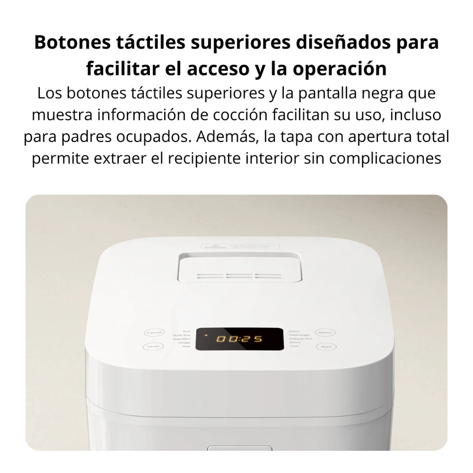 Arrocera Xiaomi Multifunctional Rice Cooker 4L 860W, Cocción Rápida 30 Minutos, 10 Funciones - Blanco