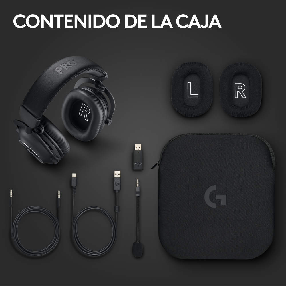 Auriculares Gamer 7.1 Inalámbricos Logitech G Pro X 2 LIGHTSPEED con Bluetooth - Negro