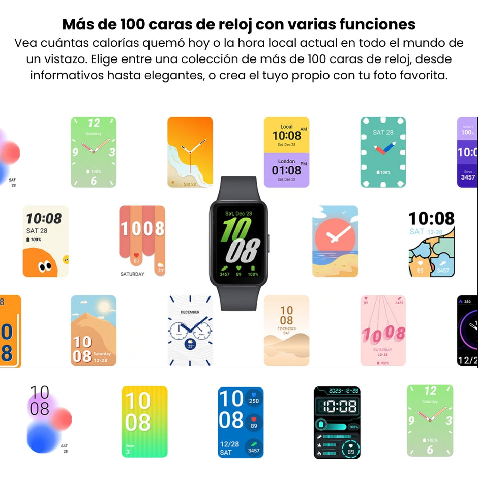 Smart Band Samsung Galaxy Fit3 AMOLED 1.6” Aluminio 5ATM+IP68 Batería 13 Días Caídas/Sueño - Gris