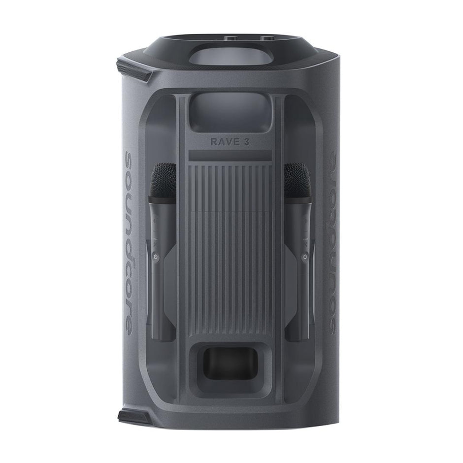 Parlante Bluetooth Portátil Soundcore Rave 3S para Fiestas Luces LED Karaoke IA 2 Mics Sonido 200W