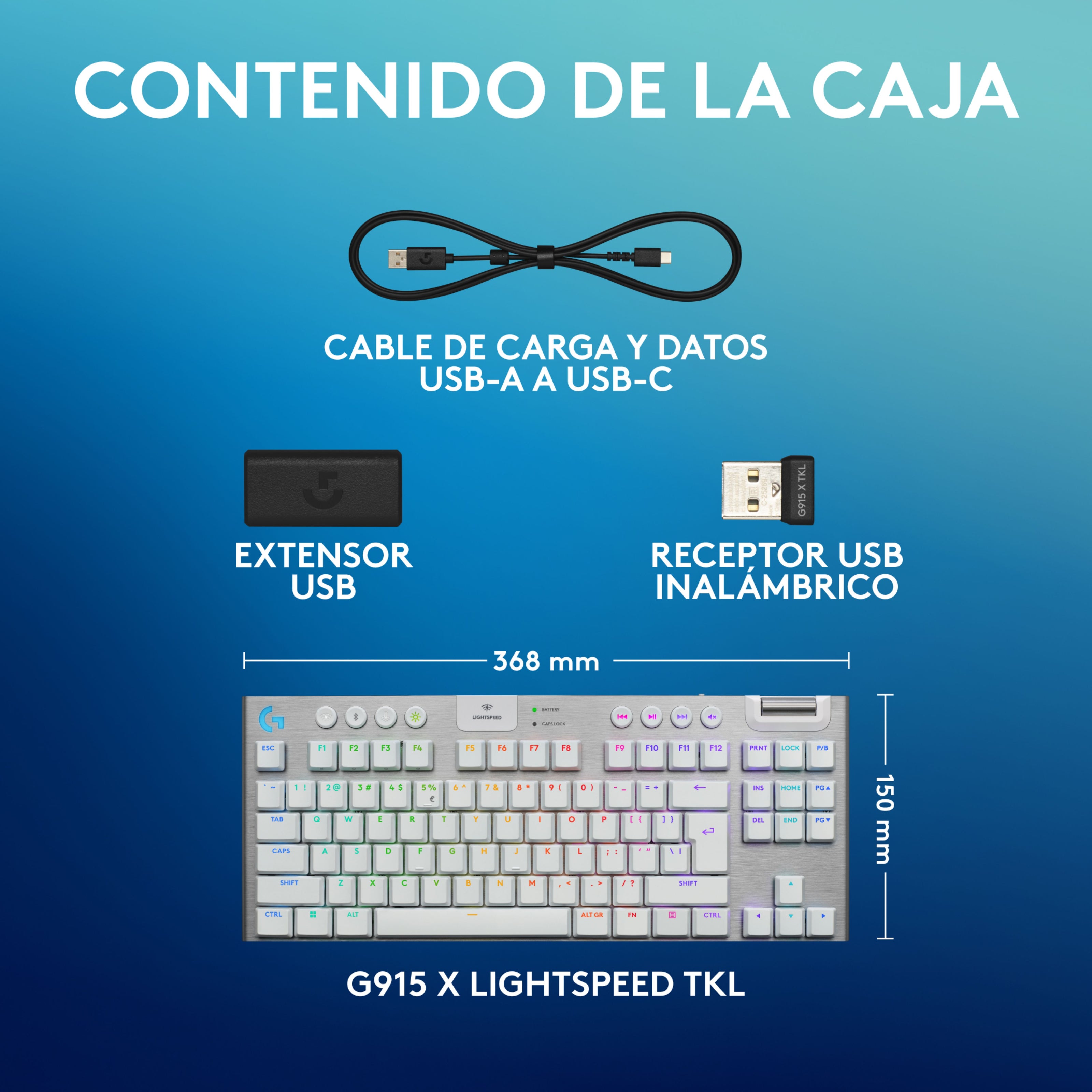 Teclado Gamer Logitech G915 X Lightspeed Tkl / Mecánico Slim - Blanco