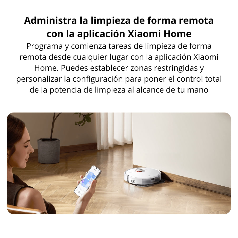 Robot Aspiradora Trapeadora Xiaomi S40 Pro 15000Pa Base Omni Secado Aire AI - Blanco