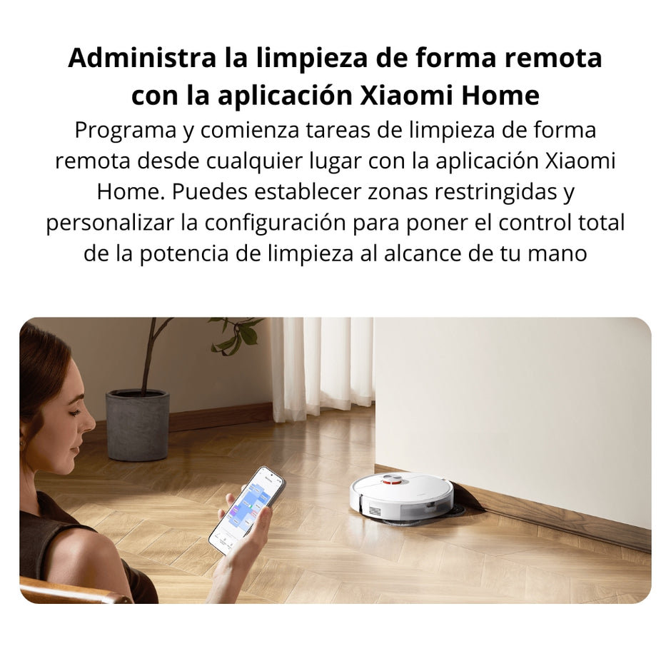 Robot Aspiradora Trapeadora Xiaomi S40 Pro 15000Pa Base Omni Secado Aire AI - Blanco