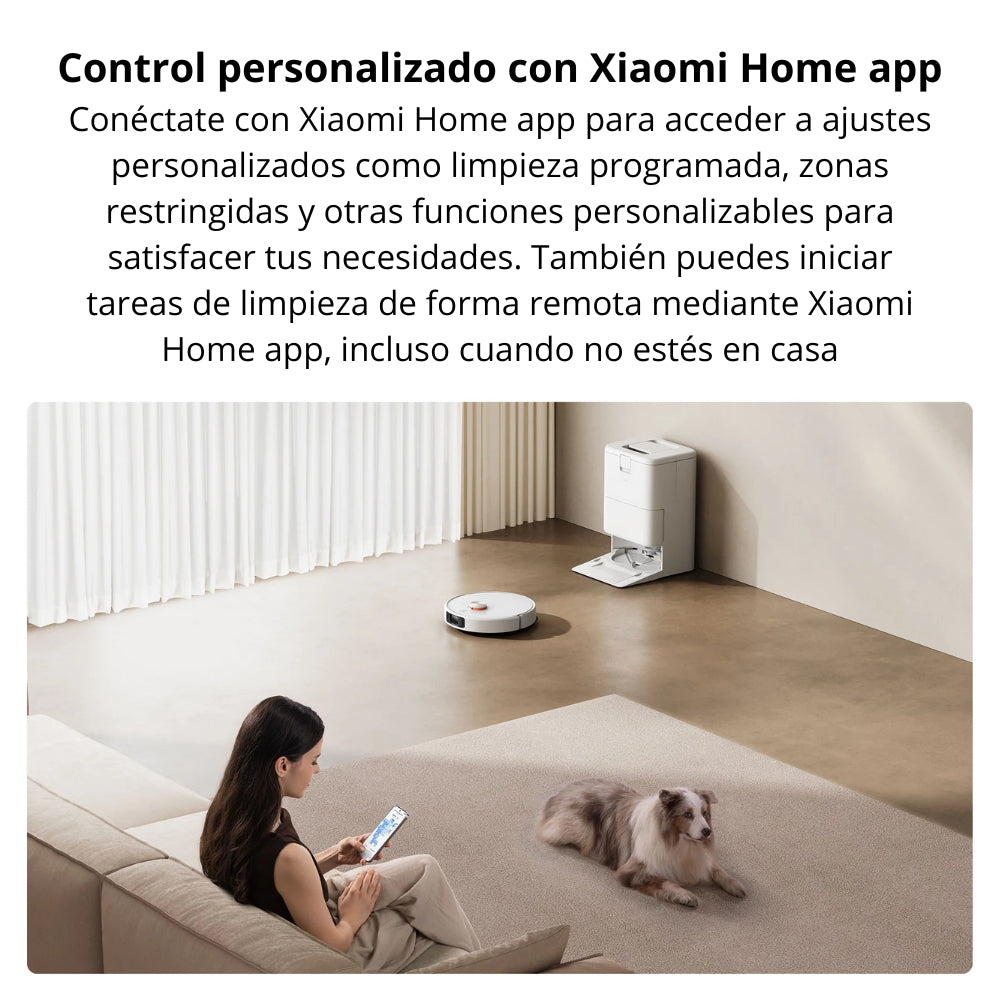 Aspiradora Robot Xiaomi H50 Pro 15000Pa Trapeado Brazos Extensibles Anti-Enredos Base Autovaciado 5200mAh