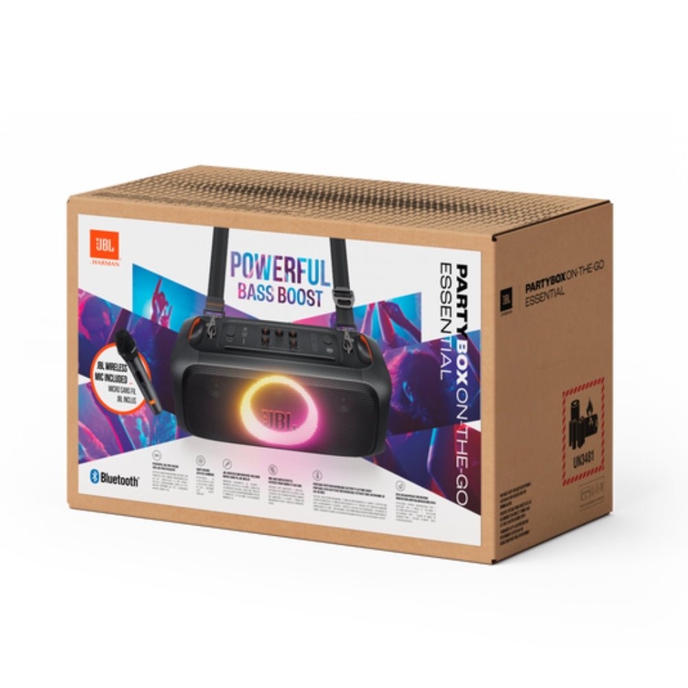 Altavoz Portátil JBL PartyBox On-the-Go Essential para Fiestas con Luces y Micrófono Inalámbrico