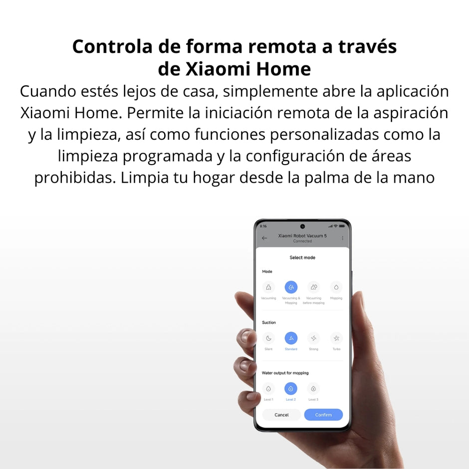 Aspiradora Robot Xiaomi Robot Vacuum 5 20000Pa Base Omni Autolavado Mopa Extensible Radar dToF Retráctil