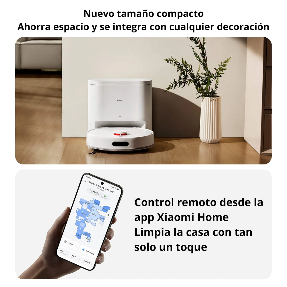 Aspiradora y Trapeadora Inteligente Xiaomi Robot Vacuum H40 con Estación, 10000Pa, 5200mAh
