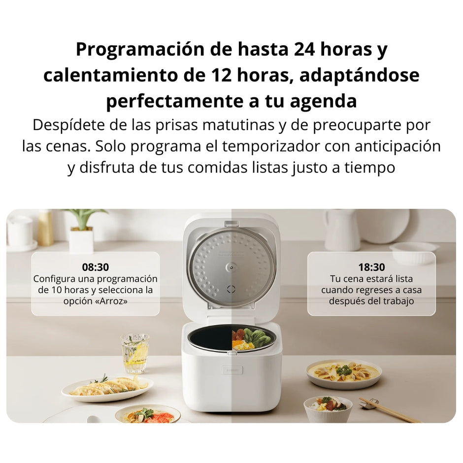 Arrocera Xiaomi Multifunctional Rice Cooker 4L 860W, Cocción Rápida 30 Minutos, 10 Funciones - Blanco