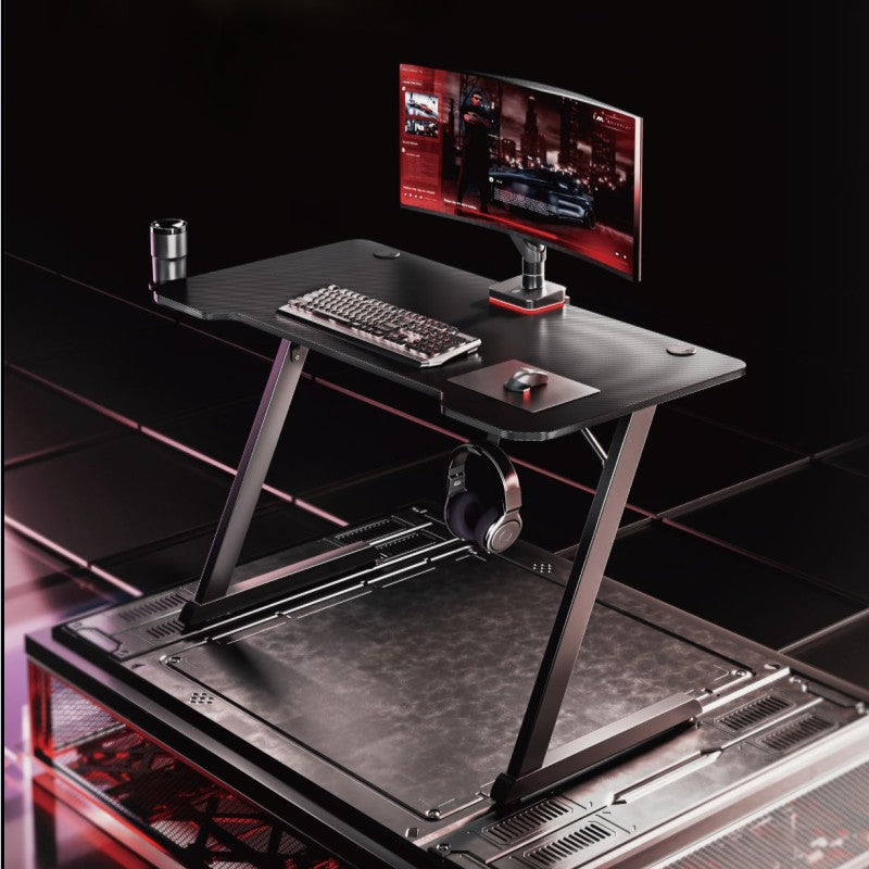 Escritorio Gamer TechGo MPCG-07 Diseño Z Superficie Texturizada 120cm*60cm Portavasos Soporte Diadema