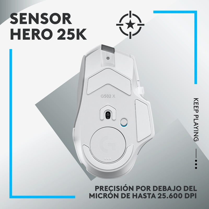 Mouse Gamer Inalámbrico Logitech G502 X Lightspeed Hero, Wht