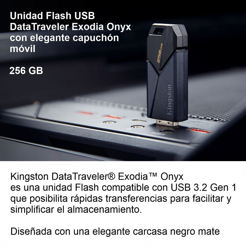 Memoria Usb 3.2 De 256gb Kingston Datatraveler Exodia Onyx