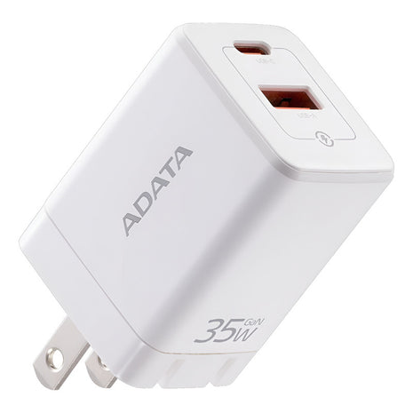 Cargador Rápido Compacto Adata Gan 35w 2en1 Usb-a/usb-c, Wht