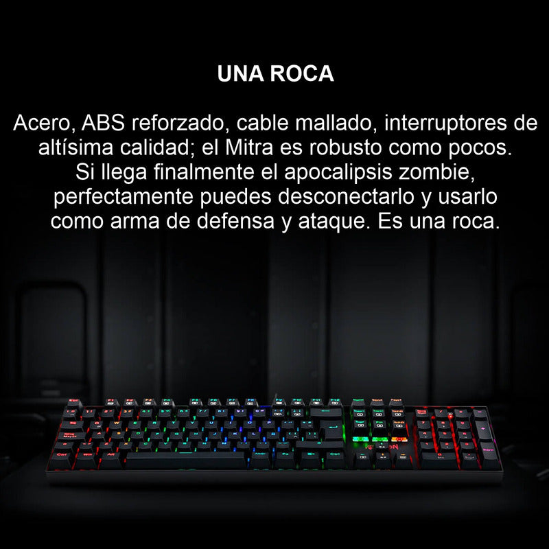 Teclado Gamer Mecánico Redragon K551 Mitra, Iluminación Rgb