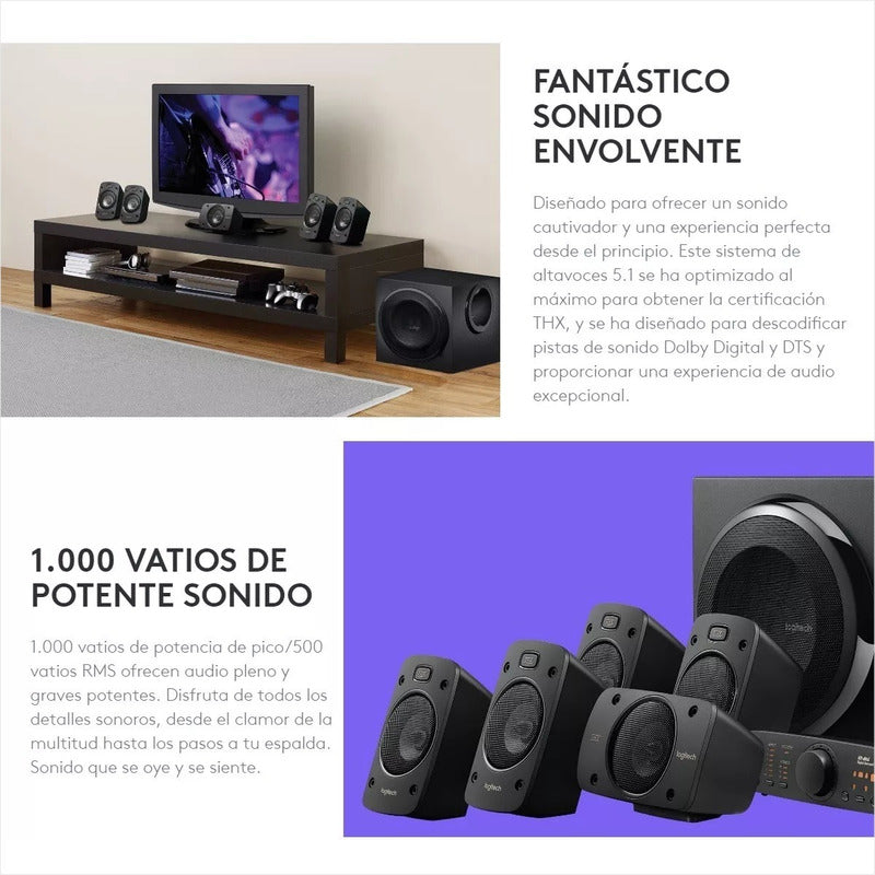 Combo Parlantes 5.1 Logitech Z906 + Adaptador Bluetooth