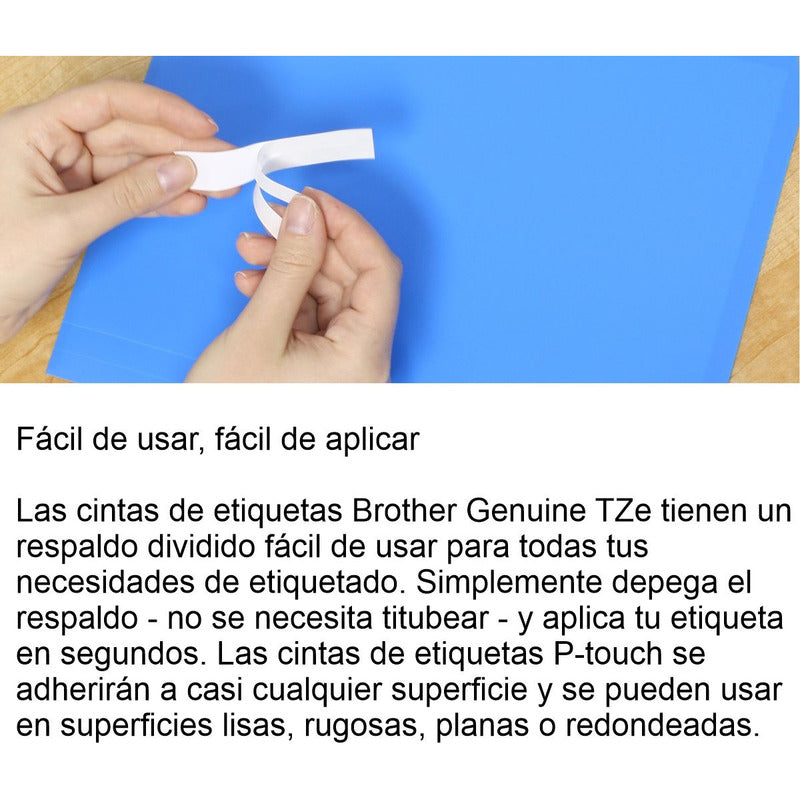 Cinta Laminada Brother Tze-231 Negro Sobre Blanco 12mm X 8mt