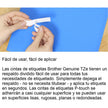 Cinta Laminada Brother Tze-231 Negro Sobre Blanco 12mm X 8mt