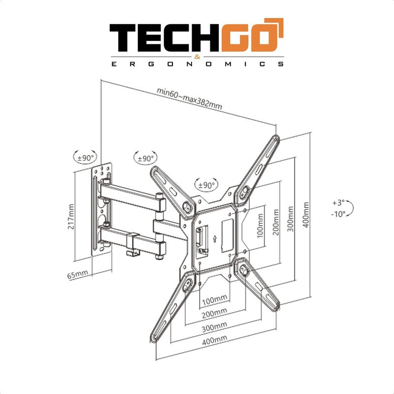 Soporte De Pared Tv/monitor 23''»55''/30kg, Techgo Spb-2206a