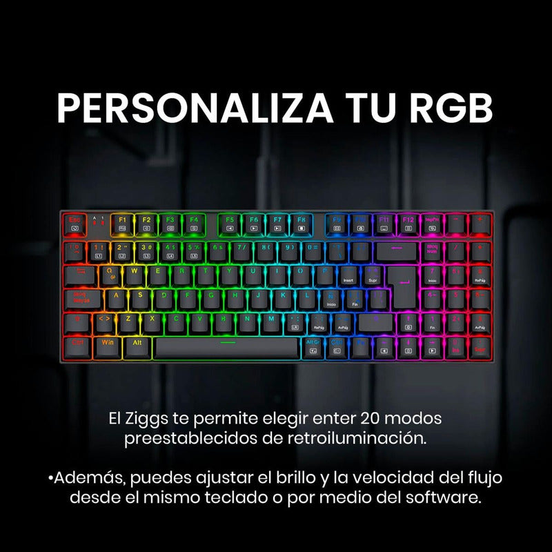 Teclado Gamer Redragon Ziggs K669-rgb 94 Teclas, Sw Red, Esp