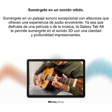 Tablet Wi-Fi Samsung Galaxy Tab A9 4G LTE Pantalla 8.7" 64GB/4GB 8MP 5100mAh, Plateado