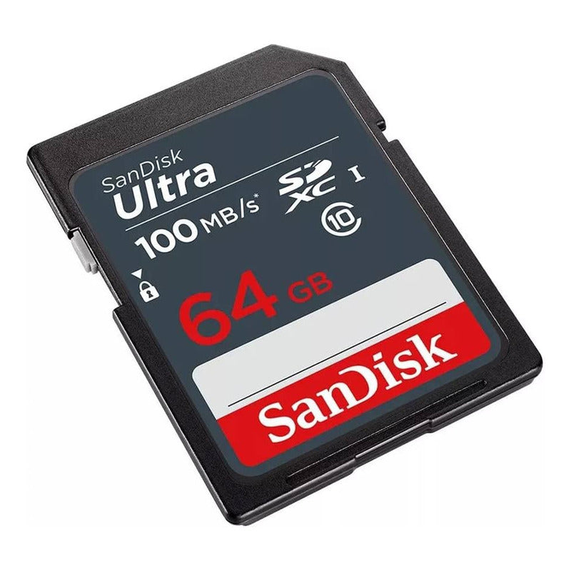 Tarjeta SDXC de 64GB SanDisk Ultra, UHS-I, Clase 10, 100mb/s