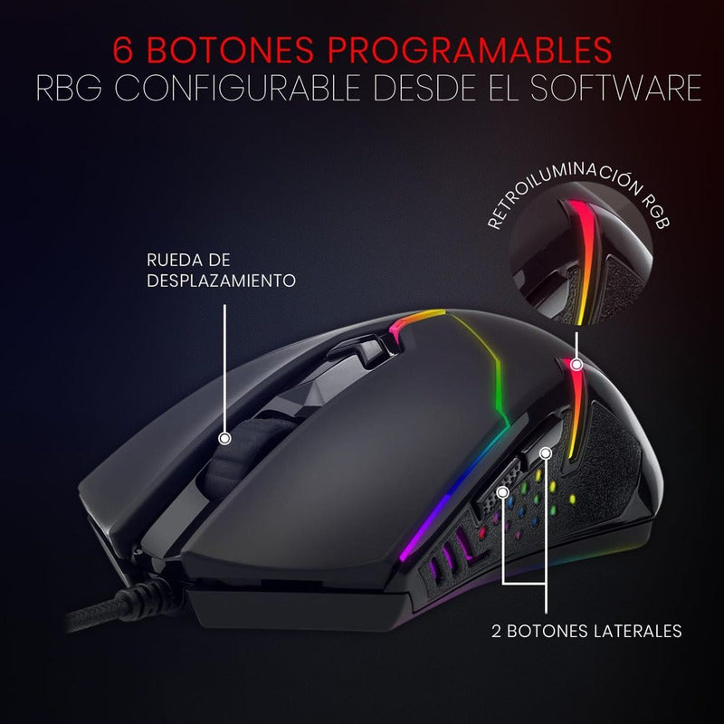 Combo Gamer Redragon Teclado K503a Rgb Esp + Mouse M601 Rgb