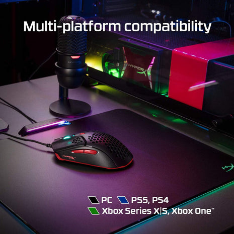 Hyperx Pulsefire Haste, Mouse Gamer Rgb 16000dpi, Negro/rojo