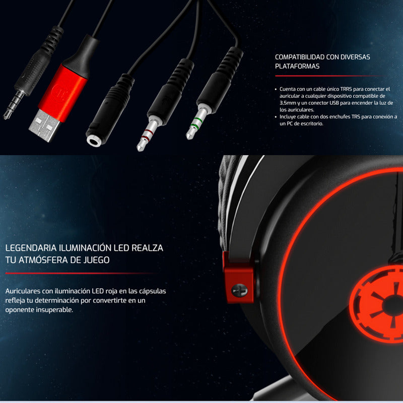 Combo Gamer Mouse + Diadema Primus Ed. Star Wars Darth Vader