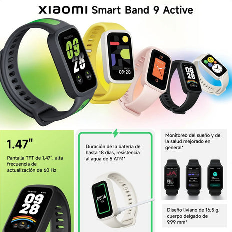 Combo Xiaomi: Pulsera Inteligente Smart Band 9 Active + Buds 6 Play Rosa