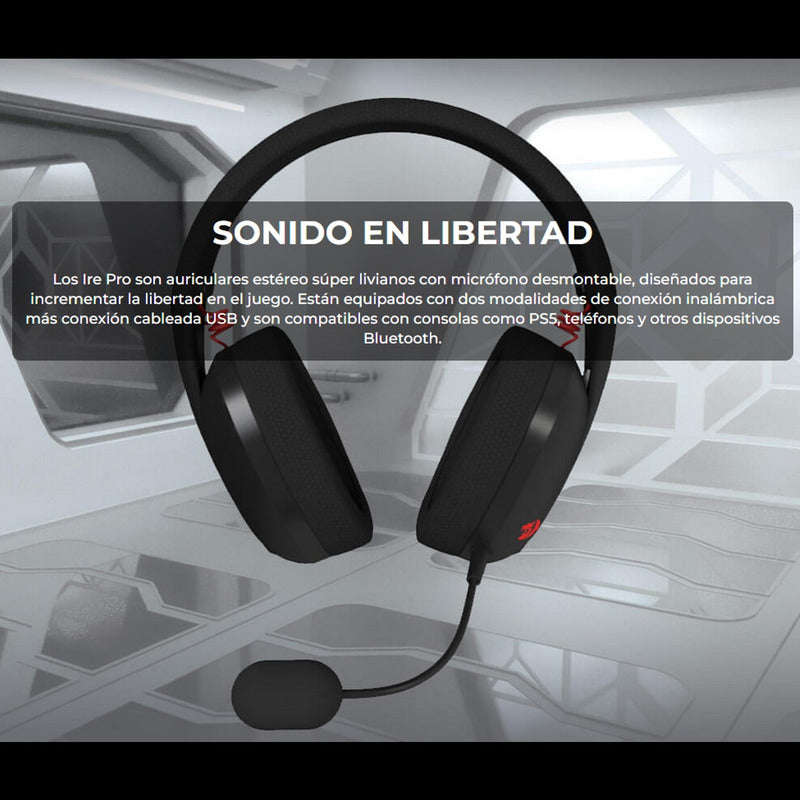 Redragon H848 Ire Pro, Diadema Gamer 2.4ghz/bt/3.5mm Pc Ps5