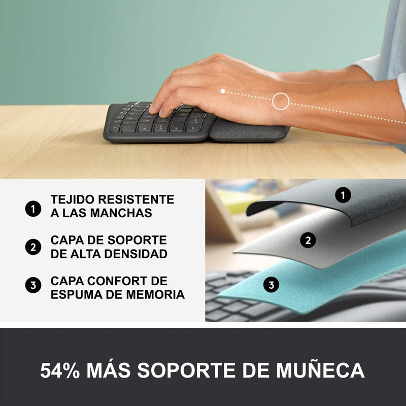 Teclado Ergonómico Dividido Logitech ERGO K860, Inalámbrico Bluetooth