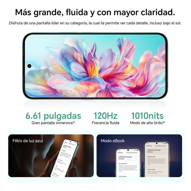Celular Honor X6c Dual Sim 256gb/8gb 6.61'' Ip64 50mp, Negro