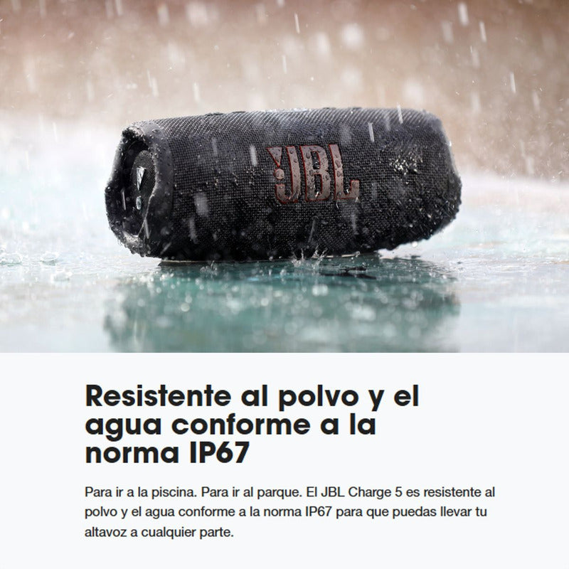 Jbl Charge 5, Parlante Bluetooth Impermeable, Powerbank, Blu
