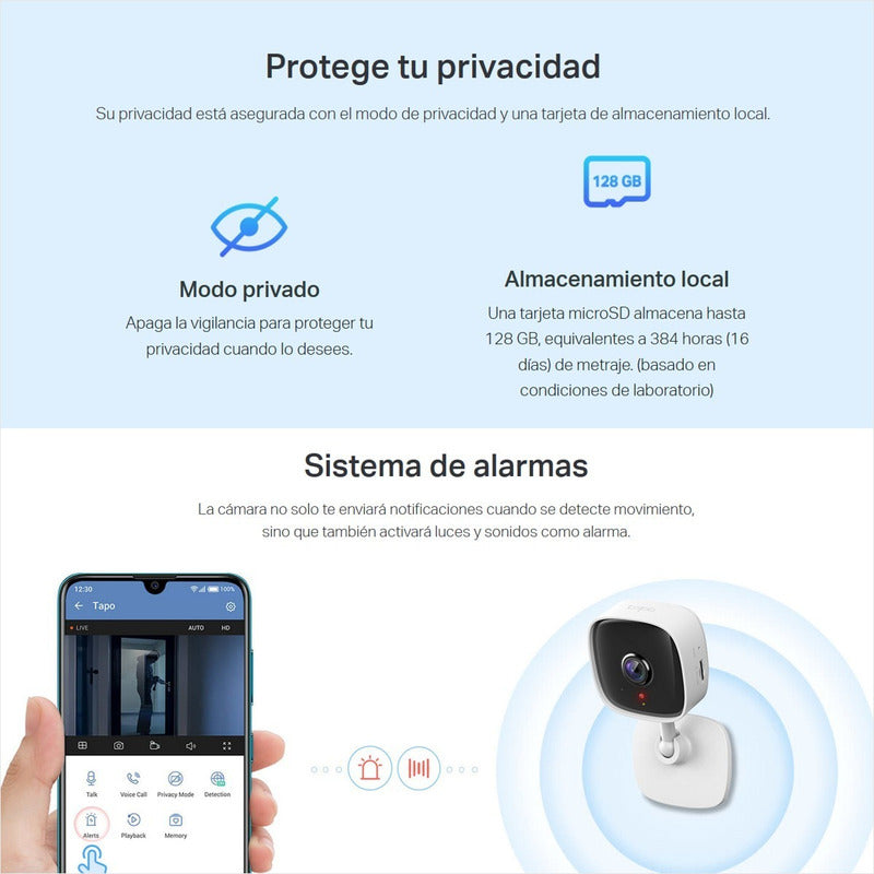 Cámara Seguridad Ip Wifi Tp-link Tapo C100 + Micro Sd 256gb
