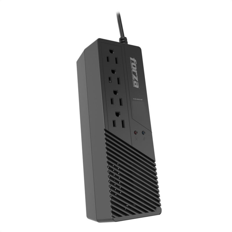 Regulador Voltaje Automático Forza 1000va/500w Con 4 Tomas Negro