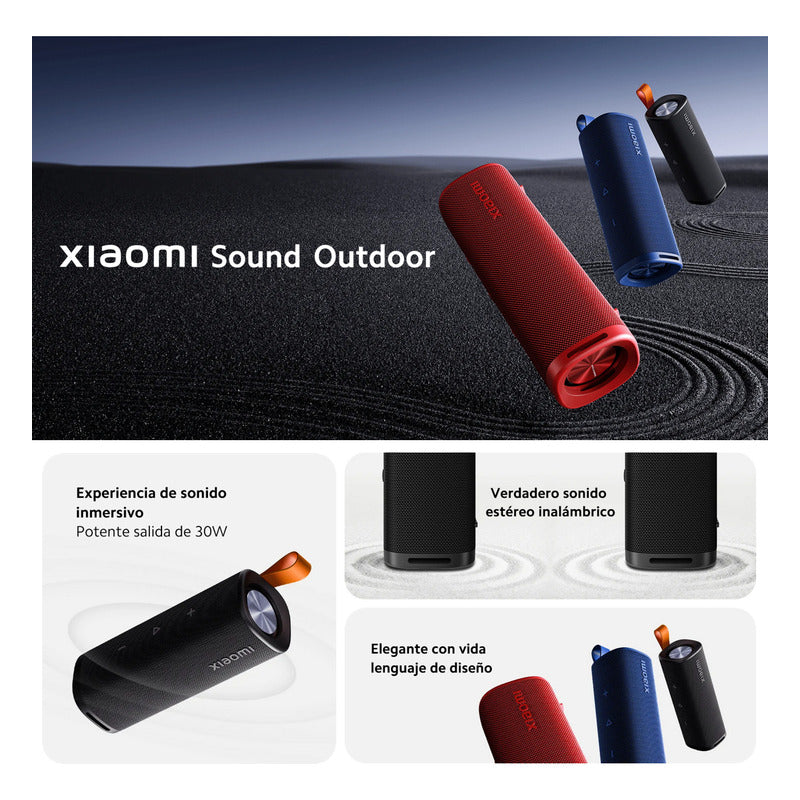Parlante Bluetooth Portátil Xiaomi Sound Outdoor TWS con Protección IP67 y 30W RMS - Negro