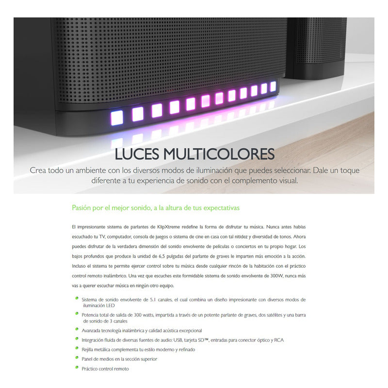 Sistema De Sonido, Klip Xtreme Ksb-500, Bluetooth 5.1 / Rms