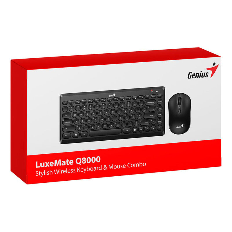 Combo Mini Teclado Y Mouse Portatil Inalambrico Q8000 Genius Color Del Teclado Negro