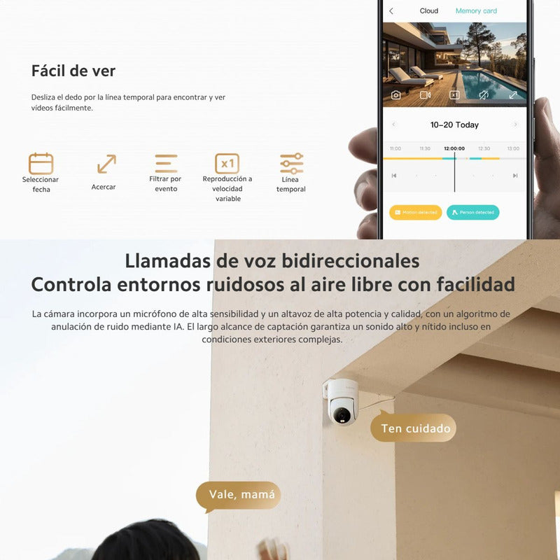 Xiaomi Cw300, Cámara Seguridad Exterior 4mp + Micro Sd 128gb
