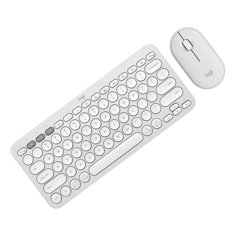 Combo Logitech Bluetooth: Teclado K380s + Mouse M350s, Blanco
