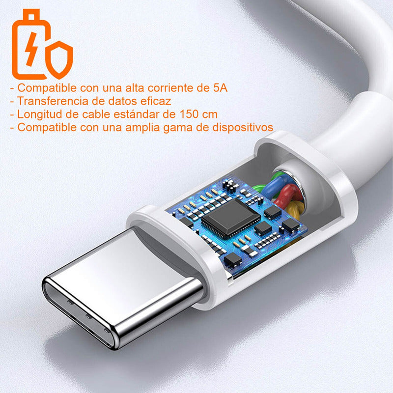 Xiaomi Cable De Carga / Datos Tipo C A Tipo C, Blanco, 150cm