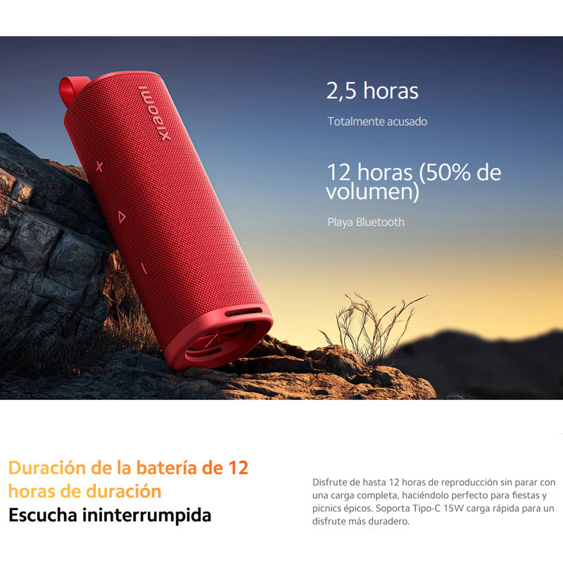 Parlante Bluetooth Portátil Xiaomi Sound Outdoor TWS con Protección IP67 y 30W RMS - Negro