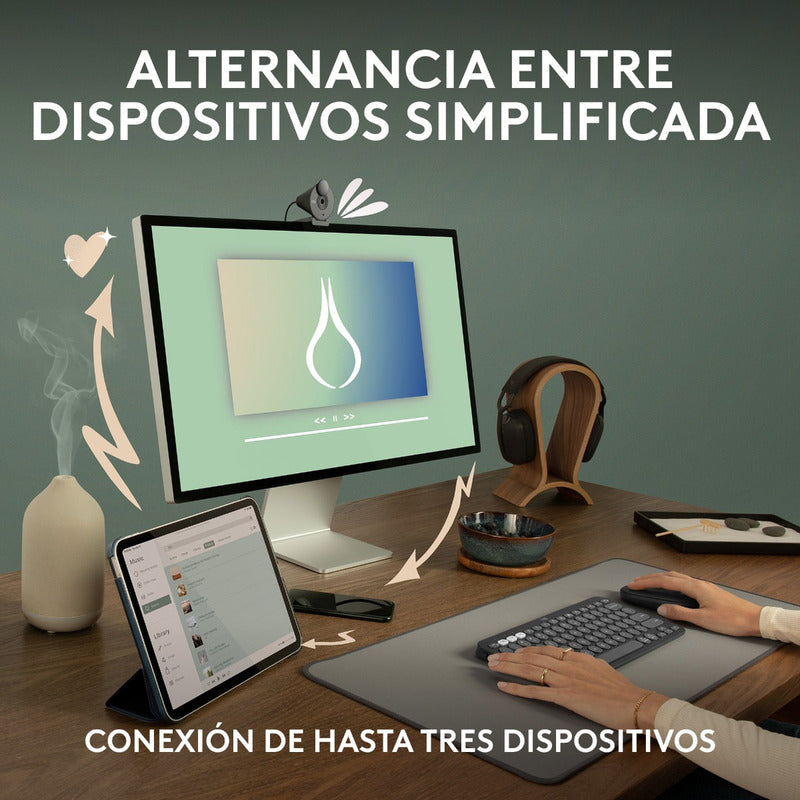 Combo Logitech Bluetooth: Teclado K380s + Mouse M350s, Blanco