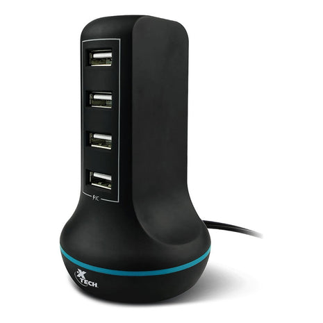 Estación De Carga Usb 3.0 De 4 Puertos 30w, Xtech Xta-195
