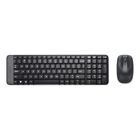 Combo Teclado Compacto Y Mouse Inalámbricos, Logitech Mk220 Negro Negro