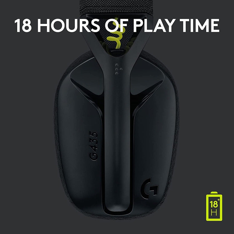 Diadema Gamer Inalámbrica + Bt, Logitech G435, Pc Ps4, Negra Negro/amarillo Fluorescente