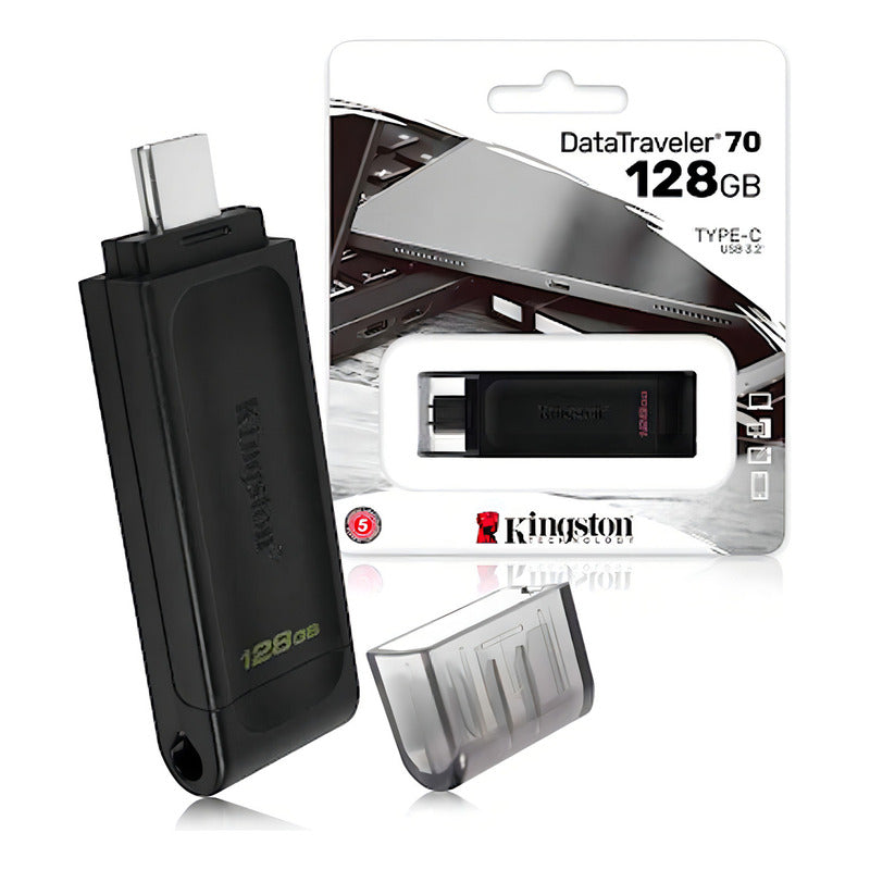 Memoria USB-C de 128GB Kingston DataTraveler 70, Estándar USB 3.2 Gen 1