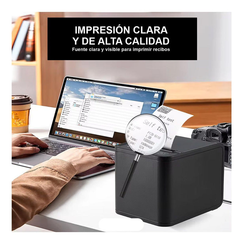 Impresora Térmica Pos 80mm (usb+lan) Alta Velocidad Cortador Negro