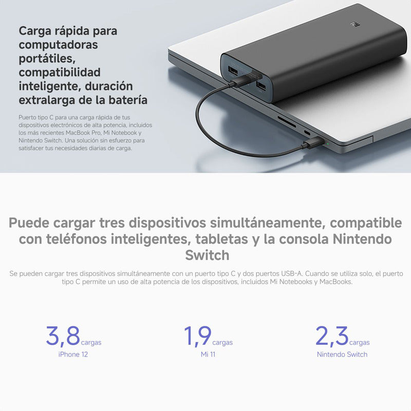 Xiaomi Mi 50w Power Bank 20000mah, Carga Portátiles / Usb-c